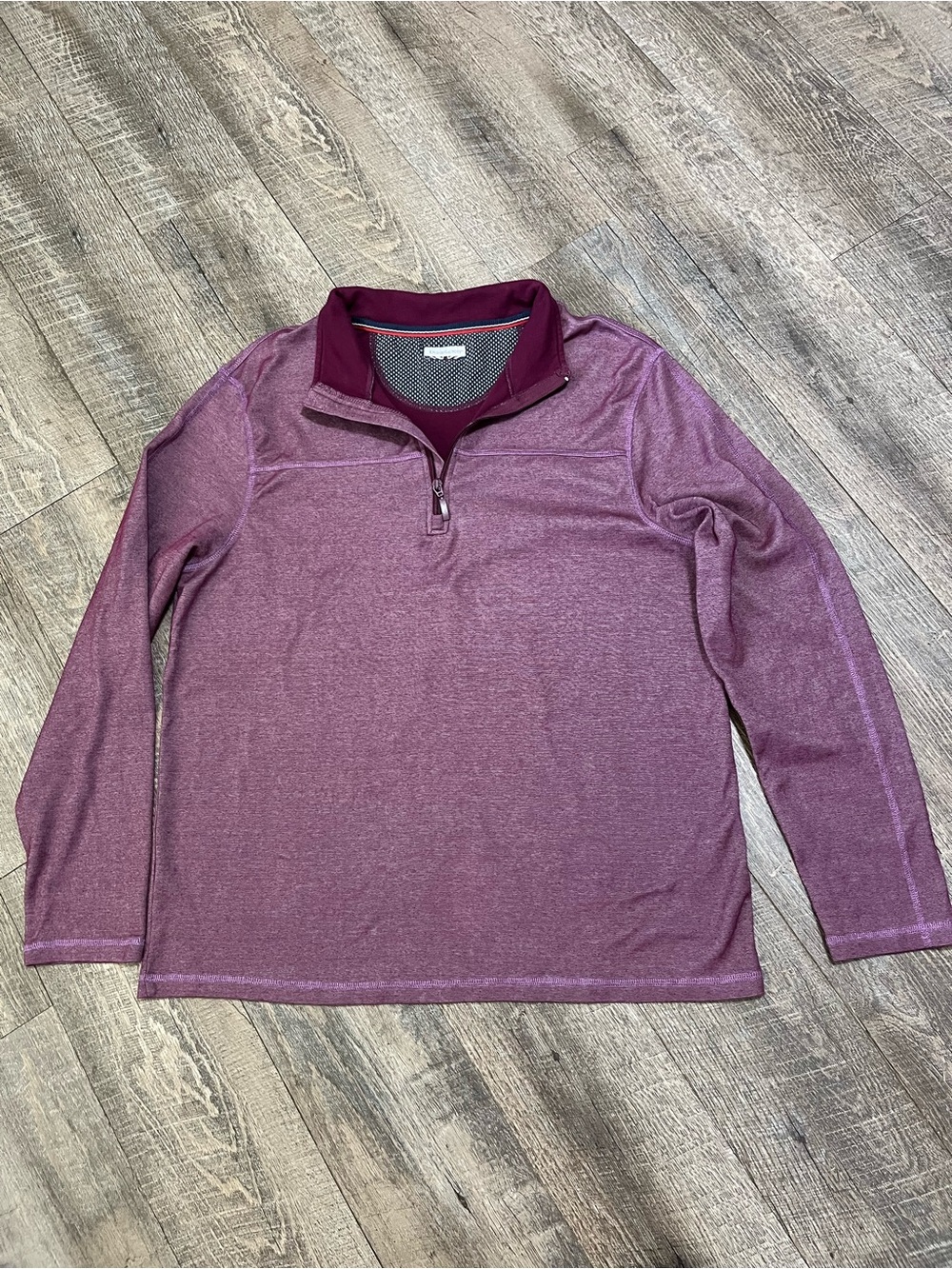 English Laundry Men's Quarter Zip in Heathered Plum